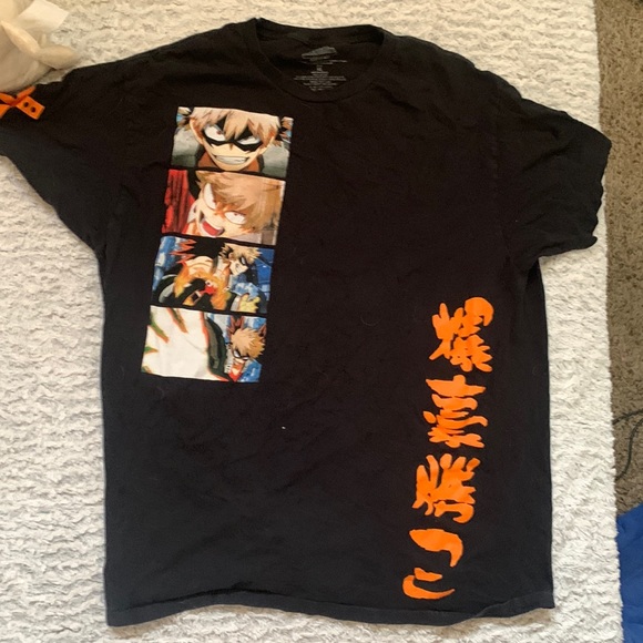 Tops | Black Xl Bakugo Shirt | Poshmark